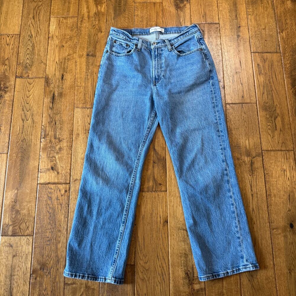 Abercrombie & Fitch The Baggy Mid Rise Jeans Women 28/6S Medium Wash 28" Inseam